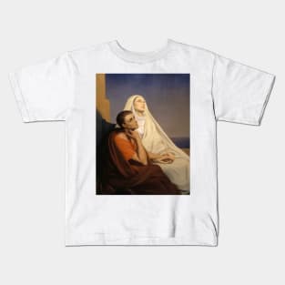 Saint Augustine and Saint Monique by Ary Scheffer Kids T-Shirt